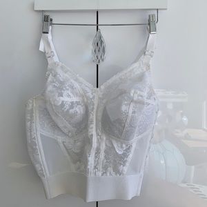 CORETTE Lace Long Line Bra #958 Bustier DD38 White